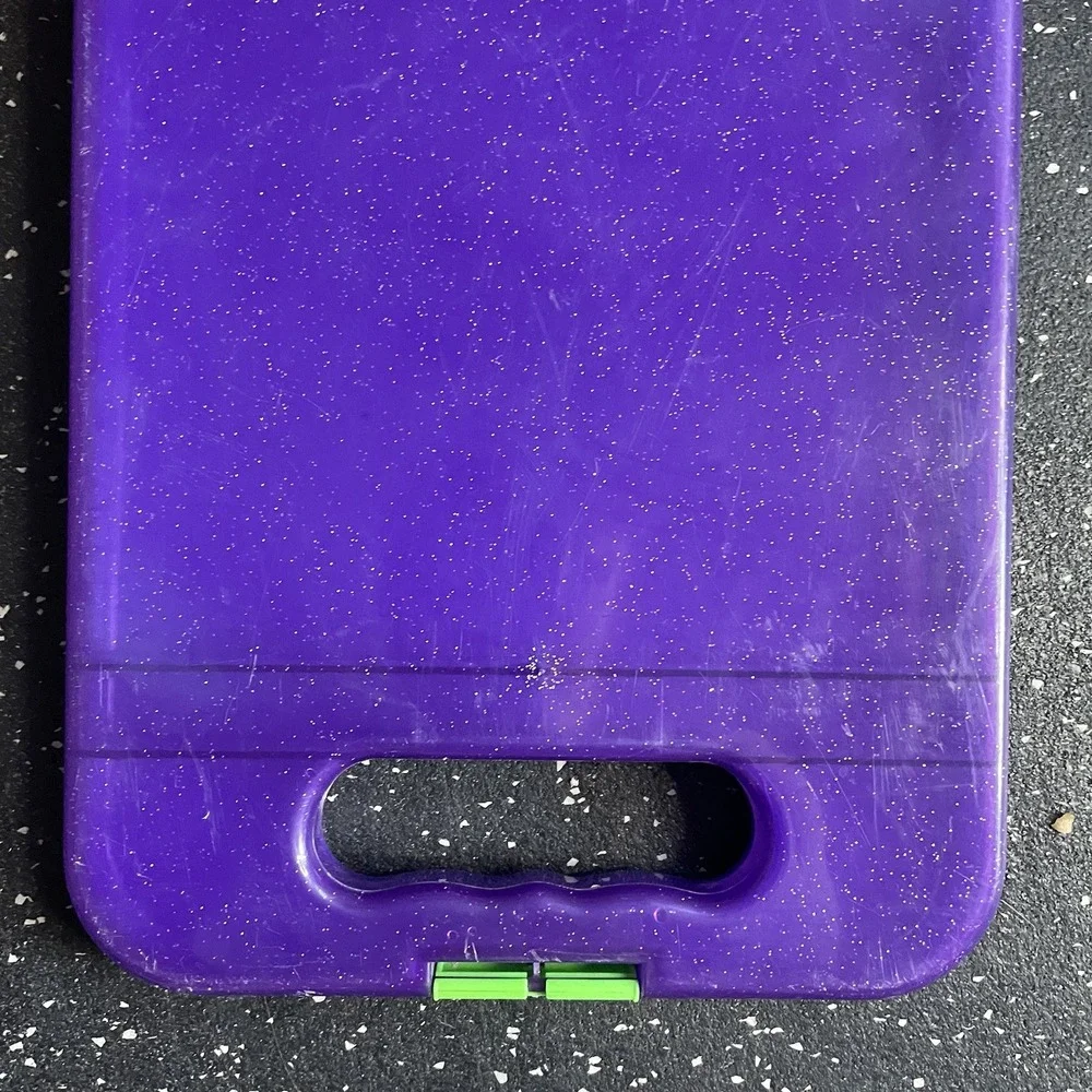 VTG LISA FRANK Funky Monkey Bongo Purple Hard‎ Plastic Clipboard Supply Case